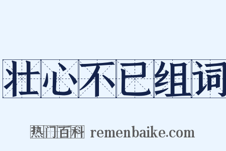壮心不已组词是什么意思的图片